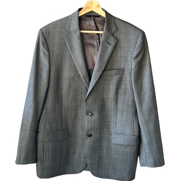 Brooks Brothers “346” Fitzgerald Fit 100% Wool Gray Blue Glen Plaid 42R